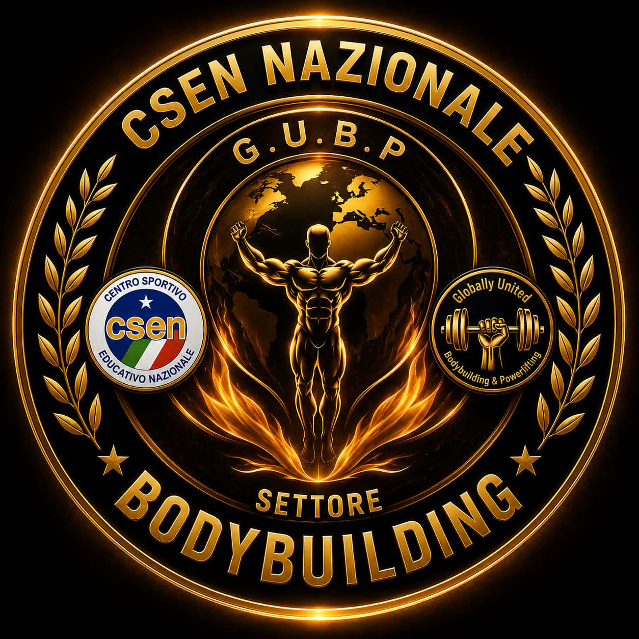 CSEN Nazionale Settore Bodybuilding badge featuring the G.U.B.P emblem